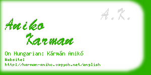 aniko karman business card