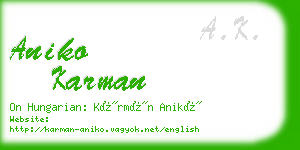 aniko karman business card